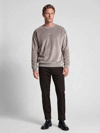 BOSS Green Sweatshirt mit samtiger Oberfläche Sand 1
