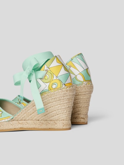 Emilio Pucci Wedges mit Allover-Muster Gruen 3