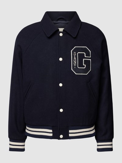 Gant Collegejack met viscose Marineblauw - 2