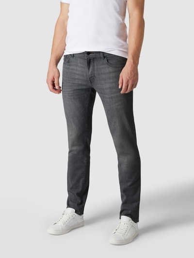 BOSS Orange Regular Fit Jeans mit Stretch-Anteil Modell 'Maine' Mittelgrau 4