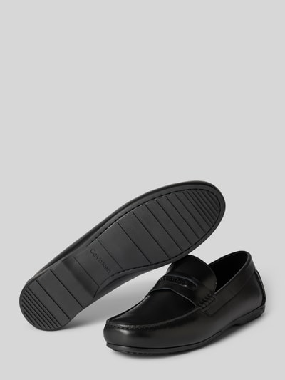 CK Calvin Klein Leren loafers met labelapplicatie, model 'DRIVER' Zwart - 4