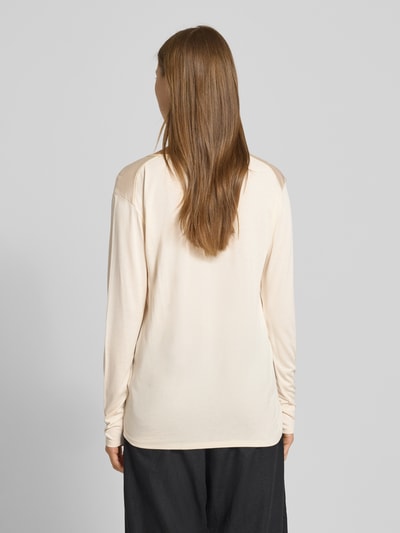 BOSS Regular Fit Langarmshirt aus Viskose und Seide-Mix Offwhite 5