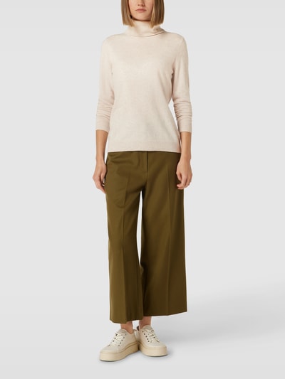 Christian Berg Woman Rollkragenpullover mit gerippten Abschlüssen Beige meliert 1