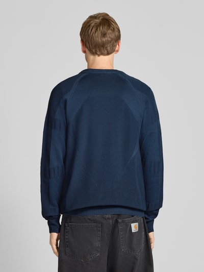 G-Star Raw Gebreide pullover met logostitching en ronde hals Marineblauw - 5