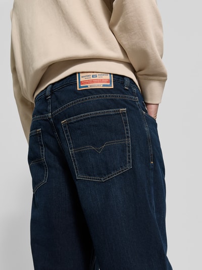 Diesel Jeansy o kroju baggy z denimu z ciemnym wykończeniem model 'H-JEANS' Jeansowy niebieski 3
