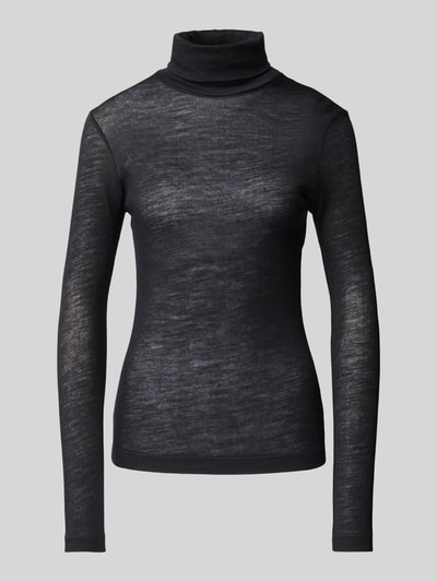 Marc O'Polo Slim Fit Rollkragenpullover aus Lyocell-Schurwolle-Mix Black 1