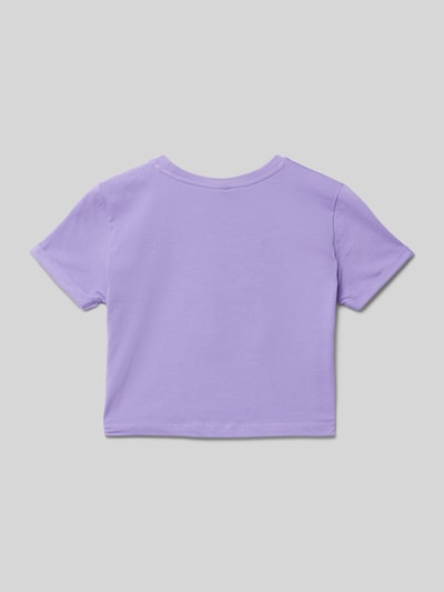 Blue Effect T-Shirt mi Statement-Print Lila 3