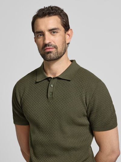 MCNEAL Gebreide polo met korte knoopsluiting Olijfgroen - 3