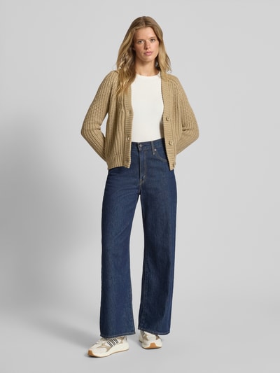 Noisy May Strickjacke mit V-Ausschnitt Modell 'CHARLIE' Beige 1