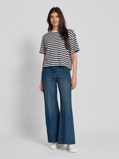 Stefanel Wide Leg Jeans mit Eingrifftaschen Blau 1