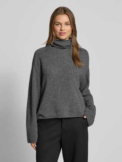 Marc O'Polo Boxy Fit Rollkragenpullover mit Woll-Mix Dunkelgrau Melange 4