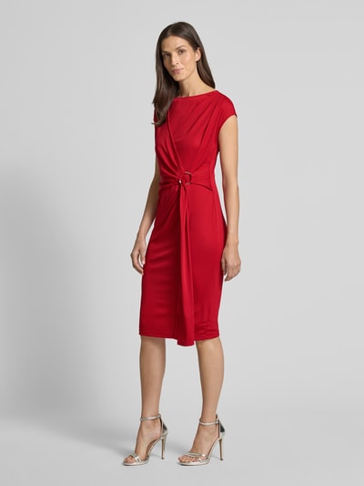 Lauren Ralph Lauren Knielanges Kleid in Wickel-Optik Modell 'Gervas' Rot 1