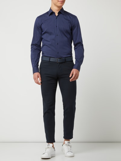 BOSS Slim fit zakelijk overhemd met stretch, model 'Jango' Marineblauw - 1