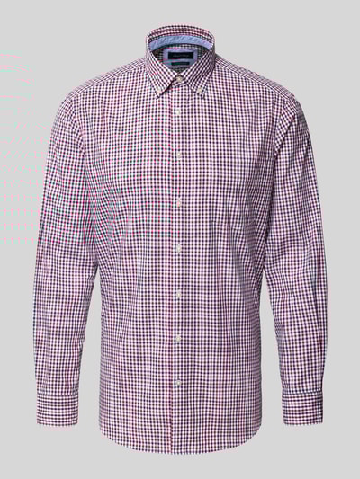 Christian Berg Men Vrijetijdsoverhemd met knoopsluiting Donkerrood - 2