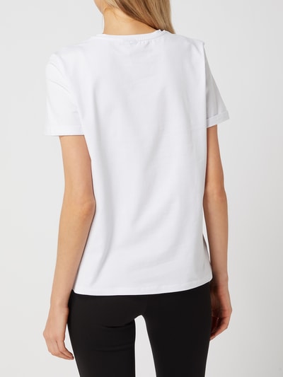 Pieces T-shirt z dodatkiem streczu model ‘Daisy’ Biały 5