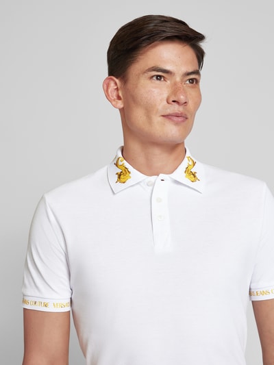Versace Jeans Couture Poloshirt mit Label-Print Weiss 3