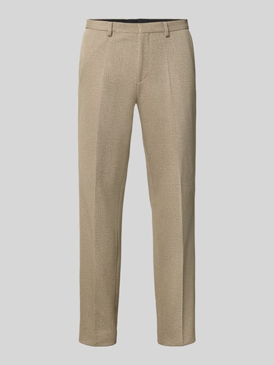 Produktfoto, beige Super Slim Fit Anzughose mit Viskose-Anteil Modell 'Hesten263X-H' von HUGO, Herren Anzughose von HUGO, glatte Struktur