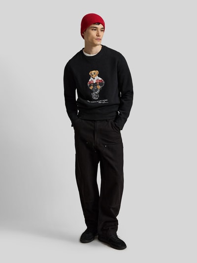 Polo Ralph Lauren Regular Fit Sweatshirt mit ikonischem Bären-Motivprint aus Baumwollmix Black 1