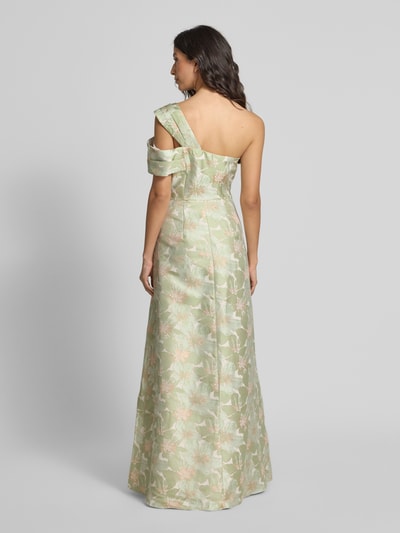 Adrianna Papell Abendkleid aus Viskose-Mix mit One-Shoulder-Träger Hellgruen 5