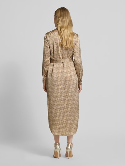 Lauren Ralph Lauren Overhemdjurk met strikceintuur, model 'KAYIN' Beige gemêleerd - 5