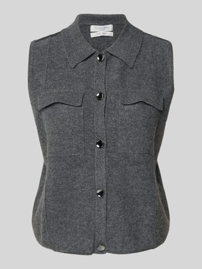 Christian Berg Woman Wollshirt mit Umlegekragen Mittelgrau Melange 2