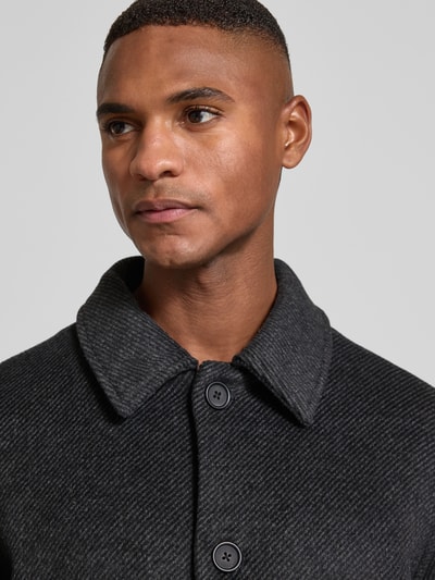 Jack & Jones Premium Hemdjacke mit Umlegekragen und Knopfleiste Dunkelgrau Melange 3