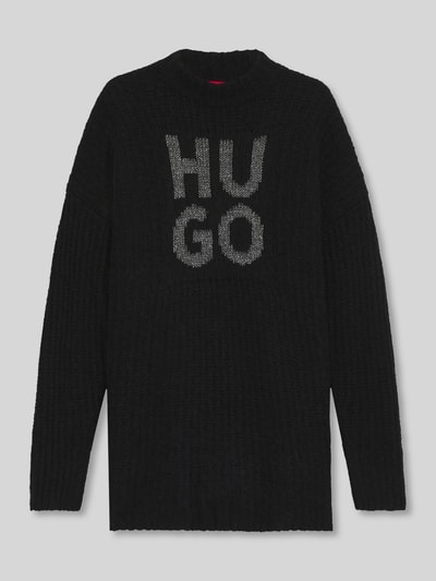 HUGO Oversized gebreide pullover van wolmix, model 'SLOGUIS' Zwart - 2