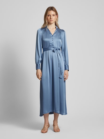 Neo Noir Maxi-jurk met strikceintuur, model 'Nova' Blauw - 4