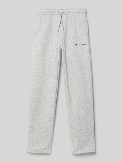 CHAMPION Straight Leg Sweatpants mit Label-Stitching Mittelgrau Melange 1