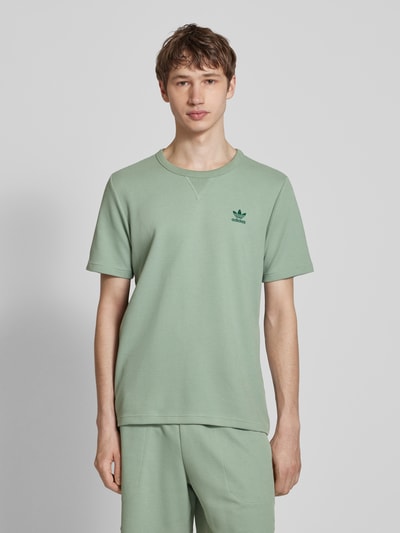 adidas Originals T-shirt met labelstitching Lindegroen - 4