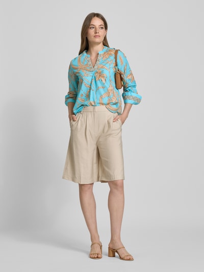 Emily Van den Bergh Regular Fit Bluse mit Tunikakragen Aqua 1