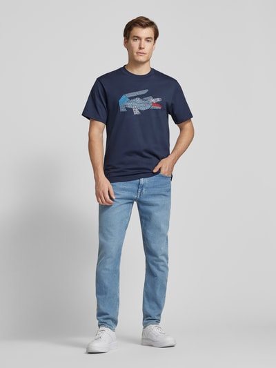 Lacoste T-shirt z wyhaftowanym logo Granatowy 1