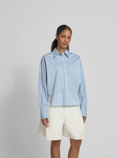 Closed Hemdbluse mit abgerundetem Saum Blau 4