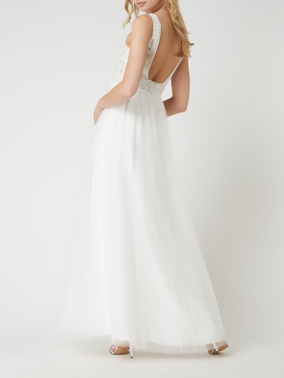 Luxuar Suknia ślubna z koronką szydełkową  Złamany biały 5