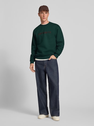 Carhartt Work In Progress Regular Fit Sweatshirt aus Baumwoll-Mix mit Logo-Stickerei Dunkelgruen 1