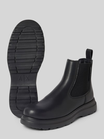 Armani Exchange Chelsea Boots aus Leder-Mix Modell 'LEA' Black 4