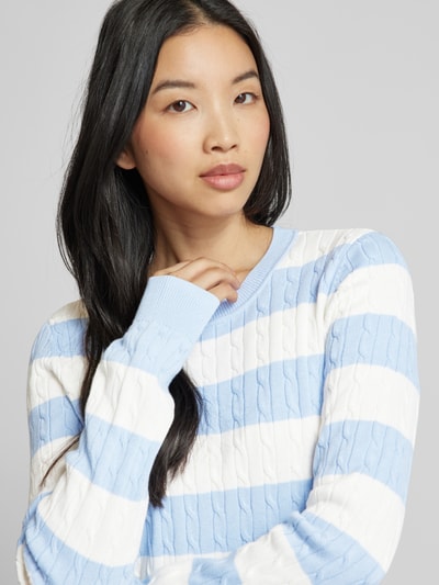 Christian Berg Woman Strickpullover mit Zopfmuster Bleu 3