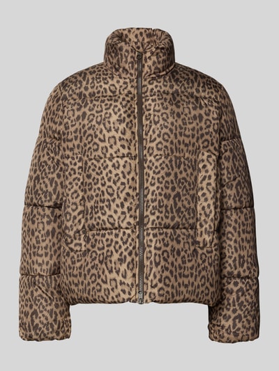 Vero Moda Regular fit gewatteerd jack met all-over motief, model 'PARDA' Zand - 2