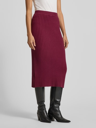 Soyaconcept Gebreide rok met structuurmotief, model 'KANITA' Bordeaux gemêleerd - 4