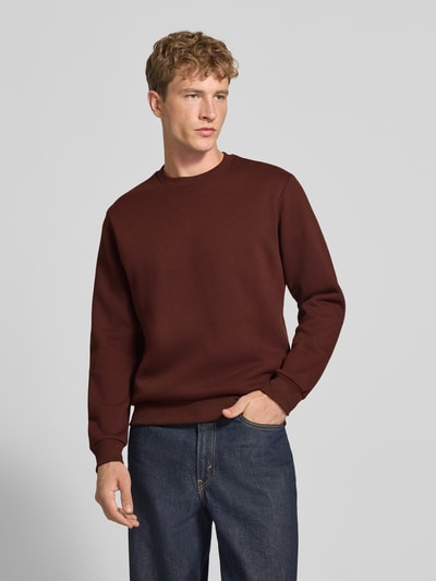 JACK & JONES Regular Fit Sweatshirt mit Baumwoll-Anteil Modell 'Bradley' Schoko 4