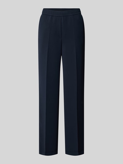 Marc Cain Straight leg pantalon met persplooien Marineblauw - 2