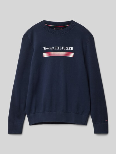 Tommy Hilfiger Teens Regular Fit Strickpullover mit Rundhalsausschnitt Marine 1