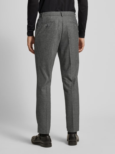 BOSS Slim fit pantalon met persplooien, model 'Genius' Middengrijs - 5