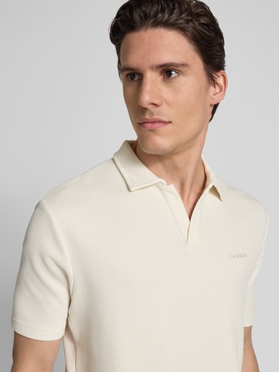 GABBA Regular Fit Poloshirt mit Strukturmuster Modell 'Lio' Ecru 3