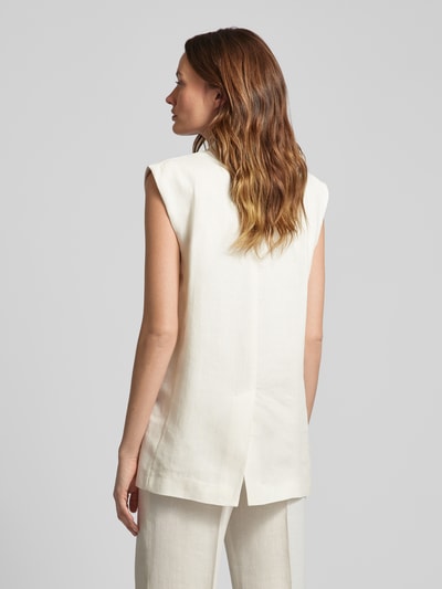 Max Mara Studio Gilet van linnen met reverskraag, model 'ELICHE' Wit - 5