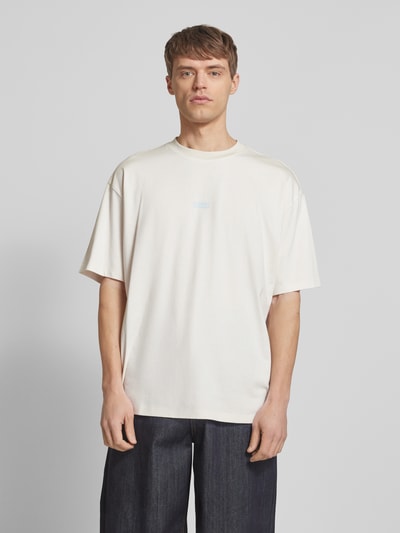 Hugo Blue Oversized T-Shirt mit Label-Detail Modell 'Nalono' Offwhite 4