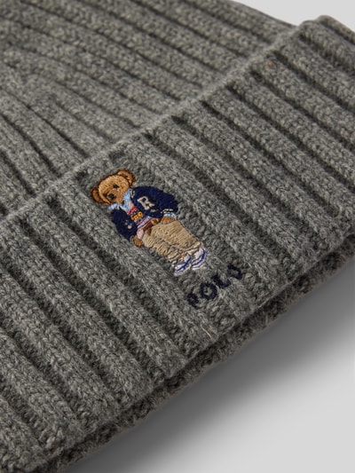 Polo Ralph Lauren Mütze aus Wolle mit Label-Stitching Hellgrau 2