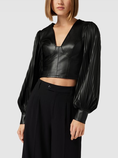 Guess Crop Top in Leder-Optik Modell 'LANI' Black 4