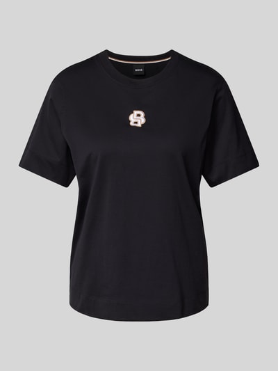 BOSS T-Shirt mit Logo-Stitching Modell 'Elpha' Black 1