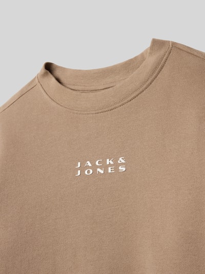 JACK & JONES Bluza z nadrukiem z logo model ‘POINT’ Szarobrązowy 2